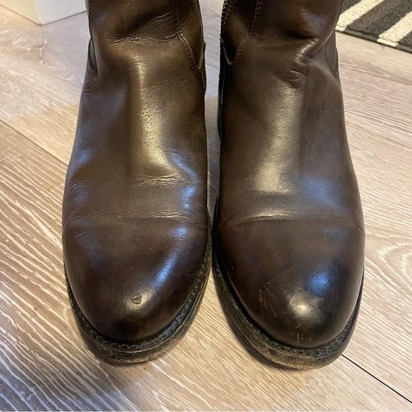 Frye Jaden Button Tall Riding Leather Boot Knee High Chocolate Brown Timeless - Picture 8 of 15